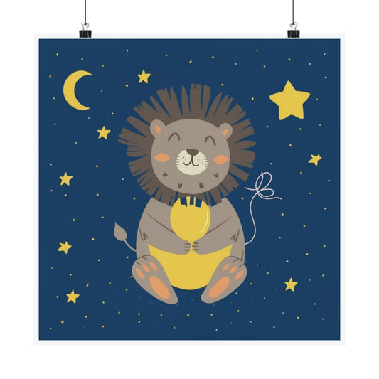 Cute Lion Nursery Wall Art Print, Kids Room Decor, Baby Shower Gift, Playful Animal Poster, Children's Room Decor
