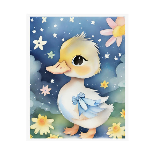 Whimsical Duck Poster, Cute Wall Art, Nursery Decor, Kids Room Wall Art, Gift for Baby Shower, Farmhouse Decor