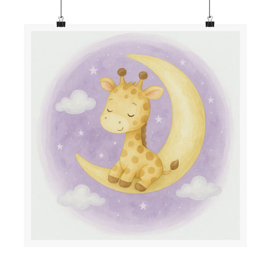 Adorable Giraffe Night Sky Poster, Nursery Art, Kids Room Decor, Baby Shower Gift, Kids Wall Art, Playroom Decoration