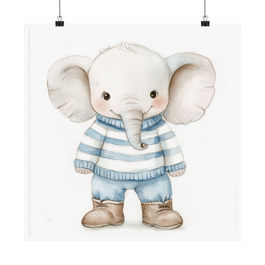 Adorable Elephant Nursery Art Print, Kids Room Decor, Baby Shower Gift, Playroom Wall Art, Whimsical Animal Poster
