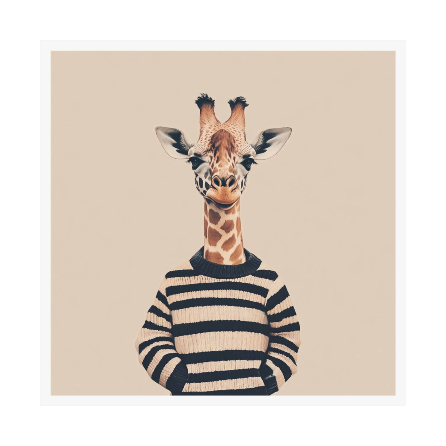 Playful Giraffe Art Print, Quirky Wall Decor, Animal Lover Gift, Kids Room, Nursery Art, Unique Home Decor, Funny Poster