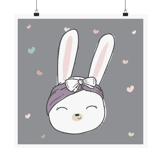 Cute Bunny Wall Art Print, Nursery Decor, Kids Room Decoration, Adorable Animal Poster, Playful Gift for Baby Shower