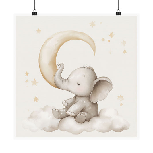 Adorable Baby Elephant Poster, Nursery Wall Art, Child Room Décor, Gift for Baby Shower, Cute Animal Print