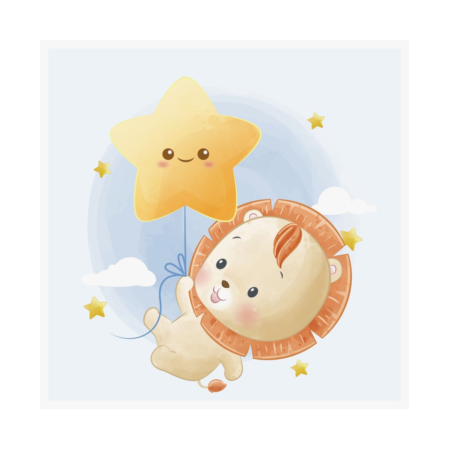 Adorable Lion & Star Matte Vertical Posters, Nursery Wall Art, Kids Room Decor, Playroom Print, Baby Shower Gift