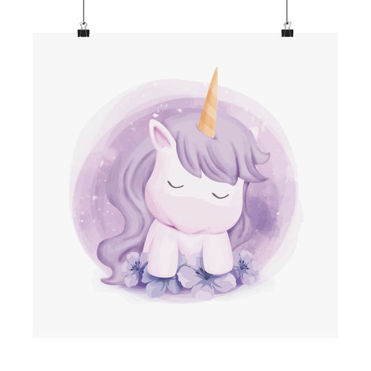Whimsical Unicorn Matte Vertical Poster, Cute Wall Art for Kids, Nursery Decor, Gifts for Baby Showers, Playroom Decorations