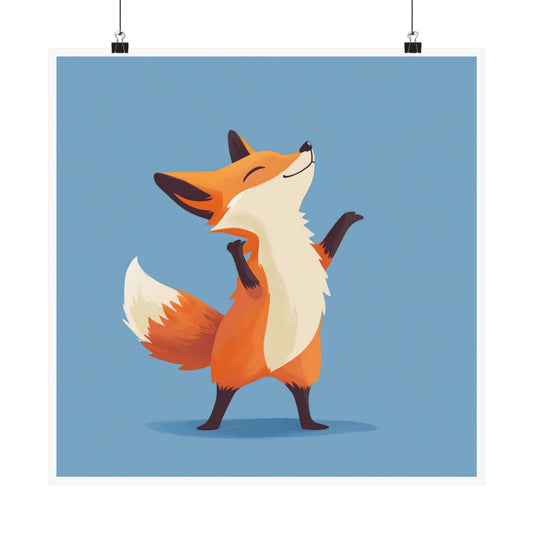 Whimsical Fox Art Poster, Cute Home Decor for Animal Lovers, Kid's Room Wall Art, Nursery Decoration, Gift for Nature Enthusiasts