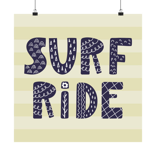 Surf Ride Matte Vertical Poster, Coastal Decor, Beach Wall Art, Surfing Gift, Home Decor Print, Nautical Wall Hanging