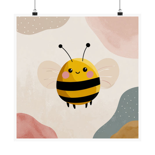 Bee-Themed Vertical Poster, Cute Bee Wall Art, Kids Room Decor, Nursery Print, Birthday Gift, Animal Lover Art