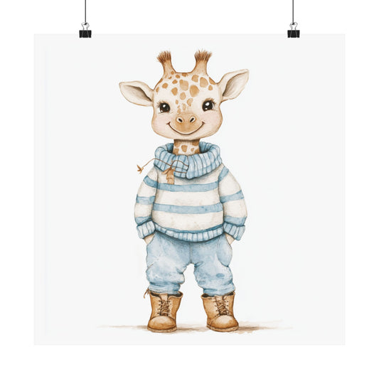 Adorable Giraffe Kid's Room Poster, Nursery Wall Art, Animal Decor, Baby Shower Gift, Kids' Room Decoration