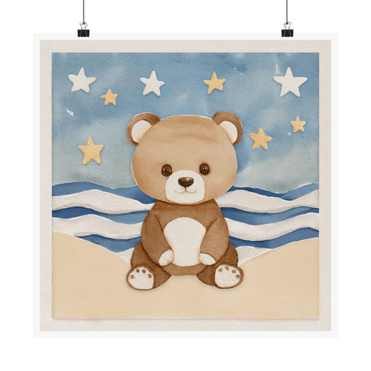 Cute Bear Nursery Wall Art Print, Children's Room Decor, Gift for Baby Shower, Animal Poster, Playroom Artwork