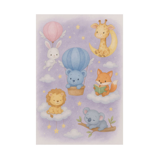 Whimsical Animal Nursery Posters, Cute Baby Wall Art, Playroom Decor, Kids Room Decoration, Gifts for Baby Showers