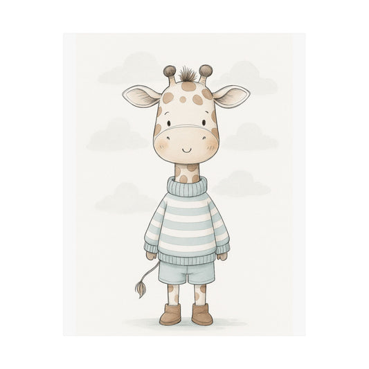 Cute Giraffe Art Print, Child's Room Decor, Nursery Wall Art, Playroom Decoration, Animal Poster, Baby Shower Gift