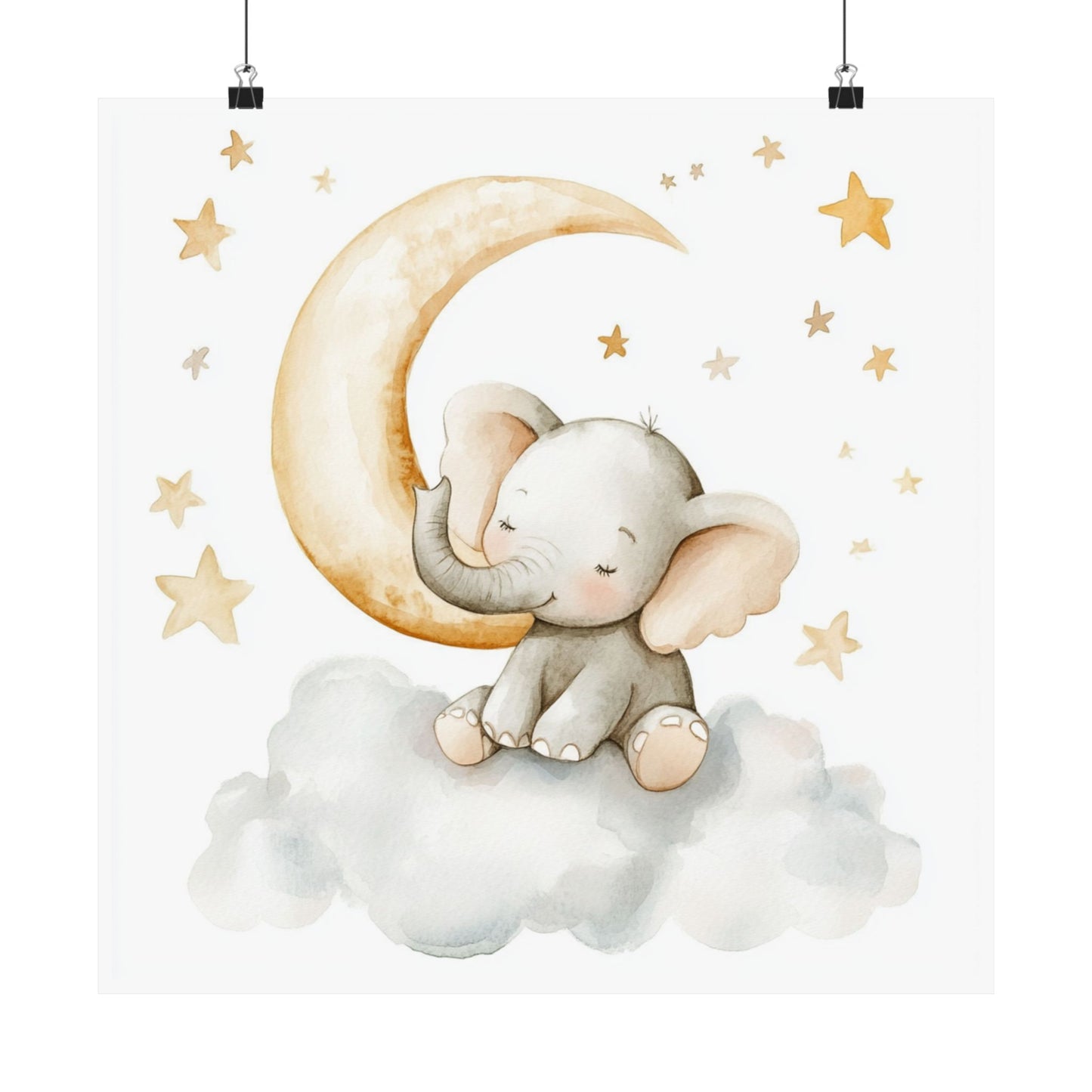 Whimsical Elephant Nursery Art Print, Cute Baby Room Decor, Kid's Room Wall Art, Gift for New Parents, Baby Shower Ideas