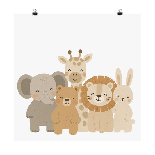 Cute Animal Nursery Posters, Kid's Room Decor, Baby Shower Gift, Children's Wall Art, Jungle Art Print