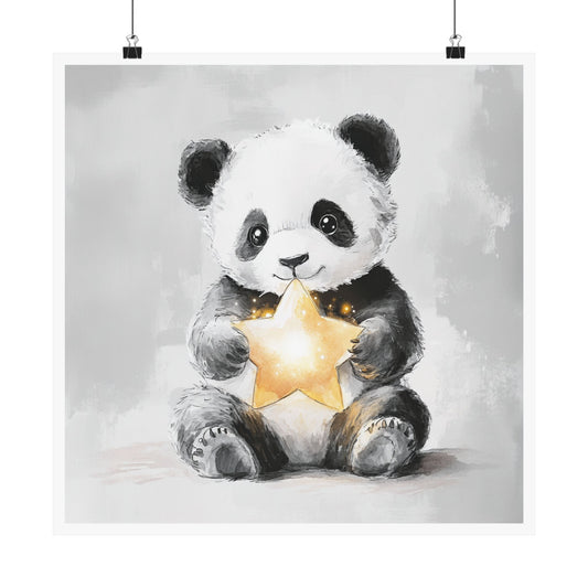 Adorable Panda Vertical Posters, Nursery Decor, Animal Art, Kids Room, Baby Shower Gift, Cute Wall Art