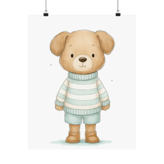 Cute Puppy Poster Art, Nursery Decor, Kids Room Wall Art, Baby Shower Gift, Animal Lover Print