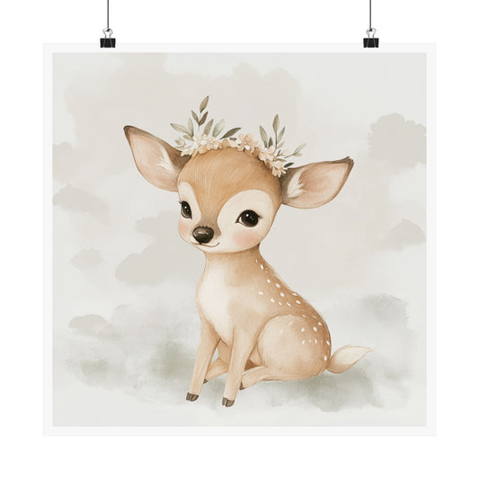 Adorable Fawn Art Print, Nursery Decor, Kids Room Wall Art, Baby Shower Gift, Wildlife Poster