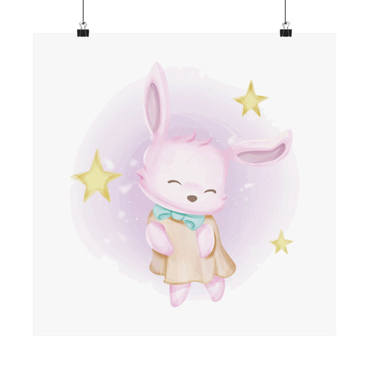 Cute Bunny Vertical Poster, Nursery Decor, Kids Room Art, Baby Shower Gift, Whimsical Wall Art, Playful Animal Print