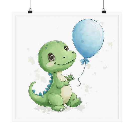 Dinosaur Birthday Poster, Nursery Wall Art, Cute Kid's Room Decor, Baby Shower Gift, Kids Dinosaur Print