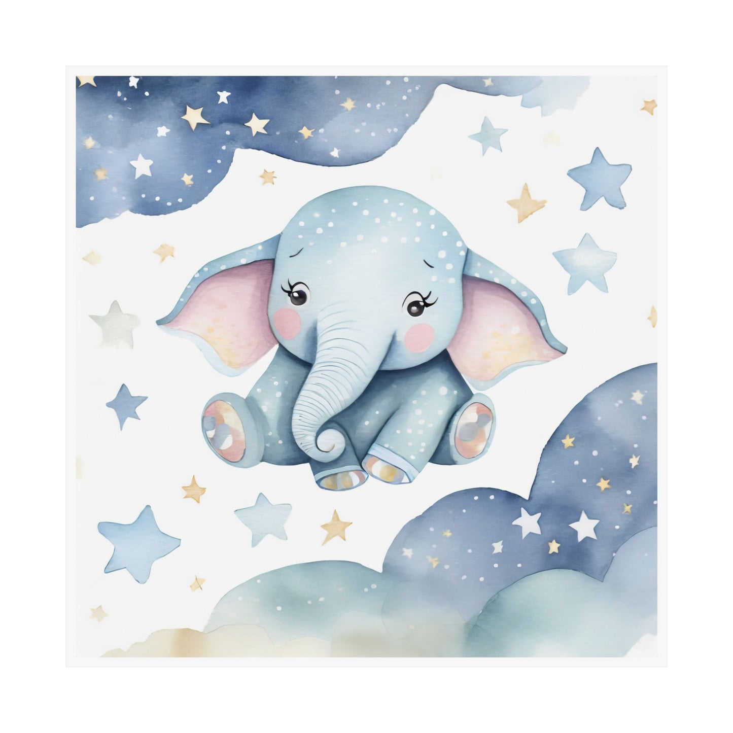 Cute Elephant Nursery Wall Art, Matte Vertical Posters, Baby Shower Gift, Kids Room Decor, Whimsical Animal Prints