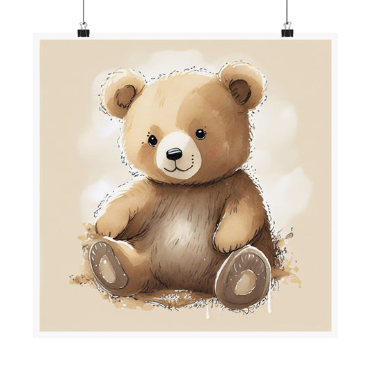 Cute Bear Art Print, Nursery Decor, Baby Shower Gift, Kids Room Wall Art, Animal Print, Childrens Room Decoration