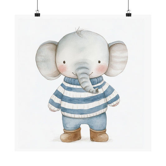 Cute Elephant Kids Room Poster, Nursery Art, Baby Shower Gift, Animal Wall Decor, Kids Decor, Playroom Print