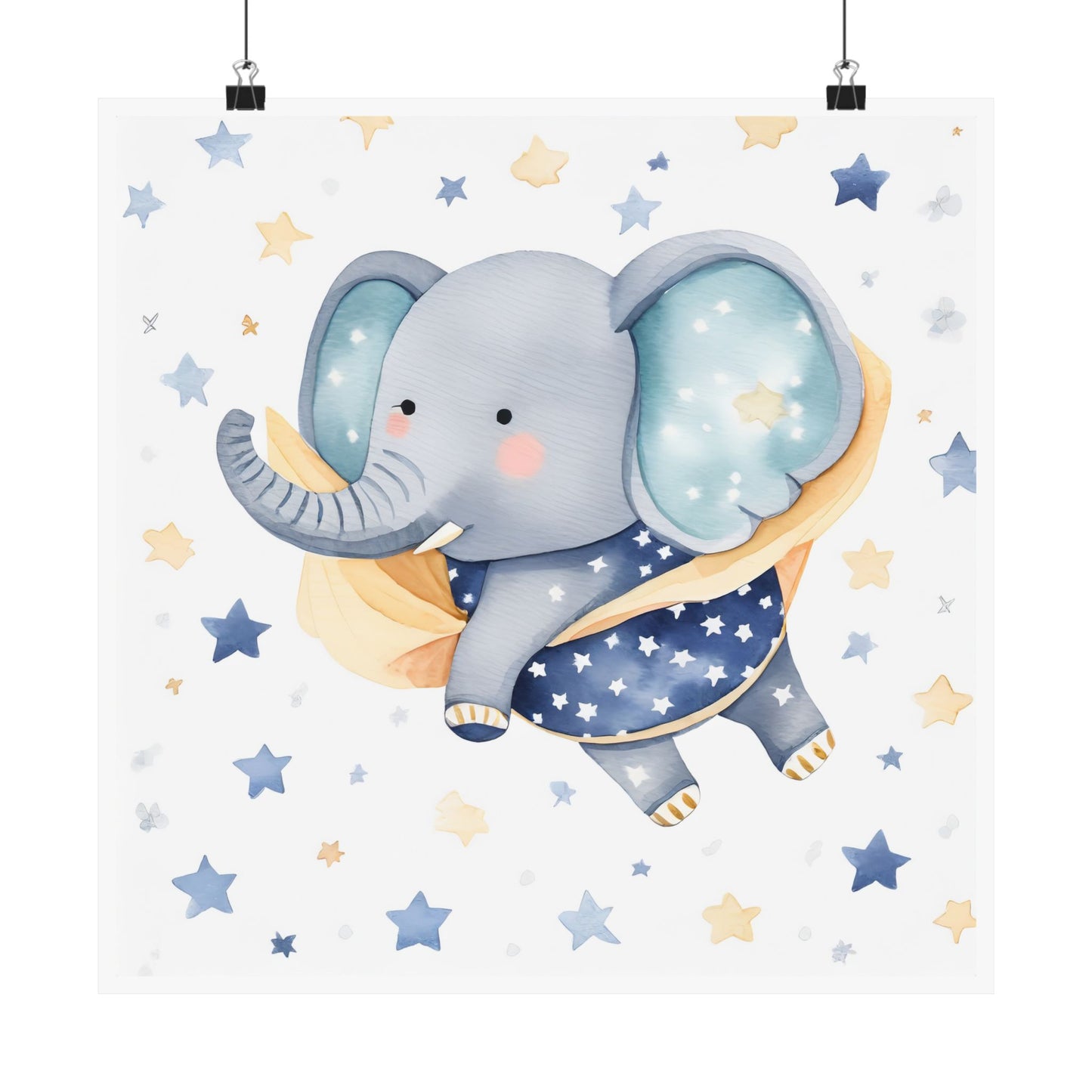 Whimsical Elephant Vertical Poster | Nursery Decor, Children's Room Art, Baby Shower Gift, Playroom Wall Art, Animal Print