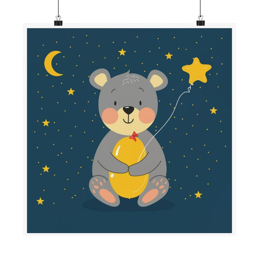 Whimsical Bear Poster, Kids Room Decor, Nursery Wall Art, Baby Shower Gift, Cute Animal Print, Child's Bedroom Decor