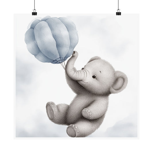 Adorable Elephant Nursery Art Print, Kids Room Decor, Baby Shower Gift, Whimsical Animal Poster, Cute Wall Art