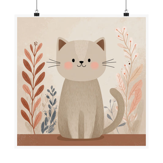 Whimsical Cat Illustration Posters, Cute Cat Wall Art, Home Decor, Gift for Cat Lovers, Nursery Wall Art, Pet Lover Decor