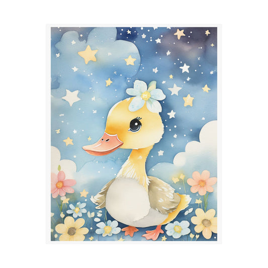 Whimsical Duck Art Poster | Cute Nursery Wall Decor, Baby Shower Gift, Children's Room, Animal Print, Playful Decor