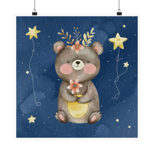 Cute Bear Nursery Wall Art, Playroom Decor, Child's Room Poster, Kids Room Print, Baby Shower Gift