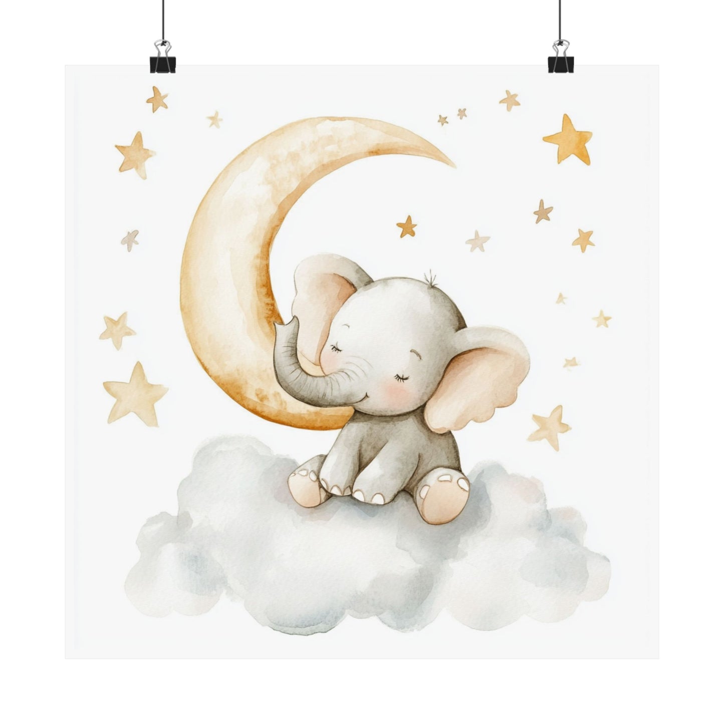 Whimsical Elephant Nursery Art Print, Cute Baby Room Decor, Kid's Room Wall Art, Gift for New Parents, Baby Shower Ideas