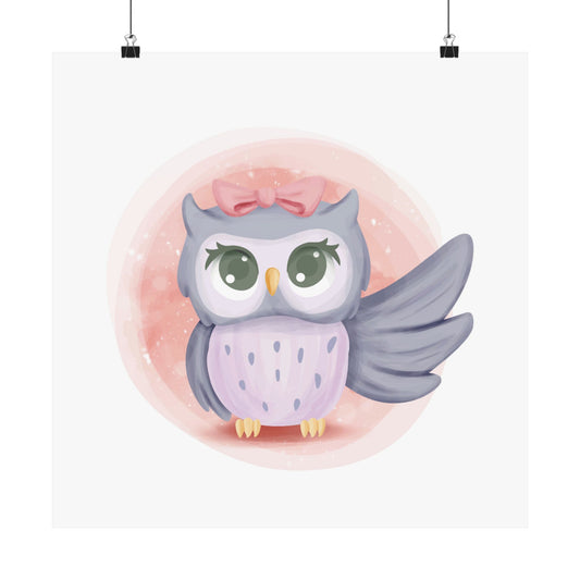 Cute Owl Matte Vertical Posters, Kids Room Decor, Nursery Art, Gift for Animal Lovers, Whimsical Wall Art