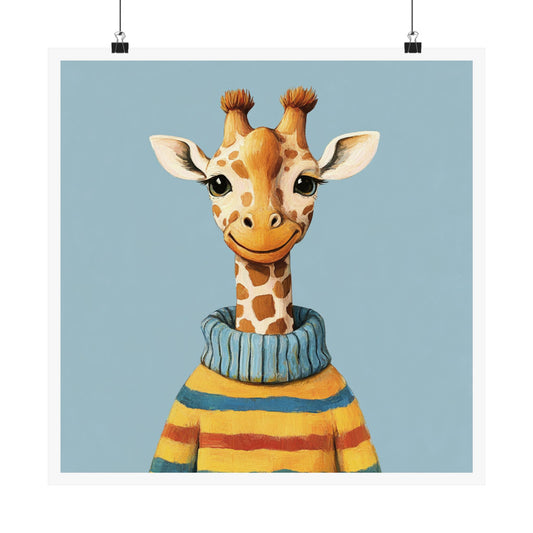 Whimsical Giraffe Art Print, Cute Animal Decor for Kids, Nursery Wall Art, Playroom Decoration, Birthday Gift, Animal Lover Gift