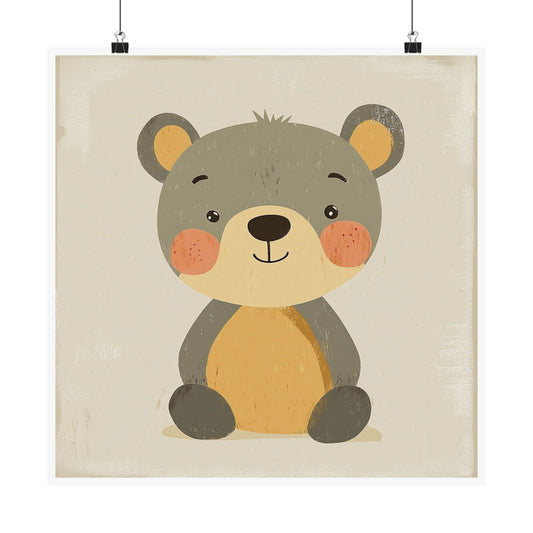 Cute Bear Matte Vertical Posters, Nursery Wall Art, Kids Room Decor, Baby Shower Gift, Animal Print