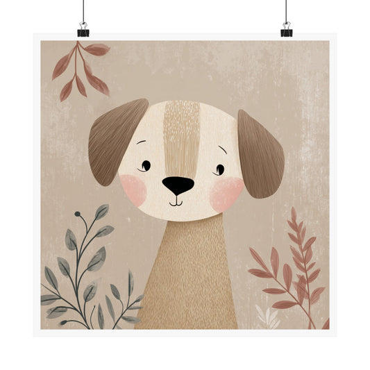 Cute Dog Wall Art Poster, Pet Lover Decor, Children's Room Decoration, Animal Nursery Print, Gift for Dog Owners