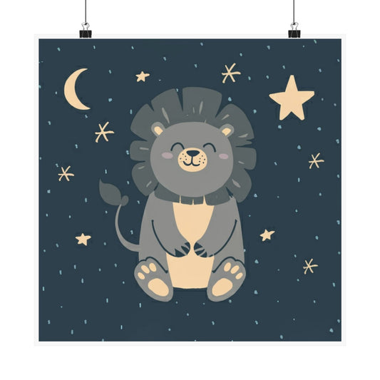 Cute Lion Nursery Wall Art, Matte Vertical Posters for Kids Room Decor, Baby Shower Gift, Animal Print, Playroom Decoration