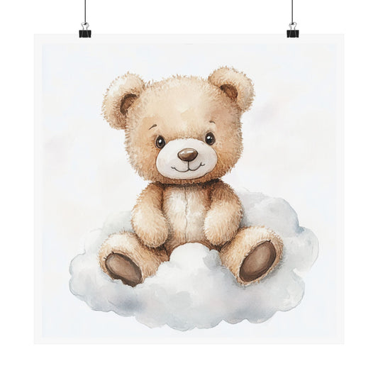 Adorable Teddy Bear Vertical Wall Art, Nursery Decor, Baby Shower Gift, Kids Room Decoration, Cute Animal Print