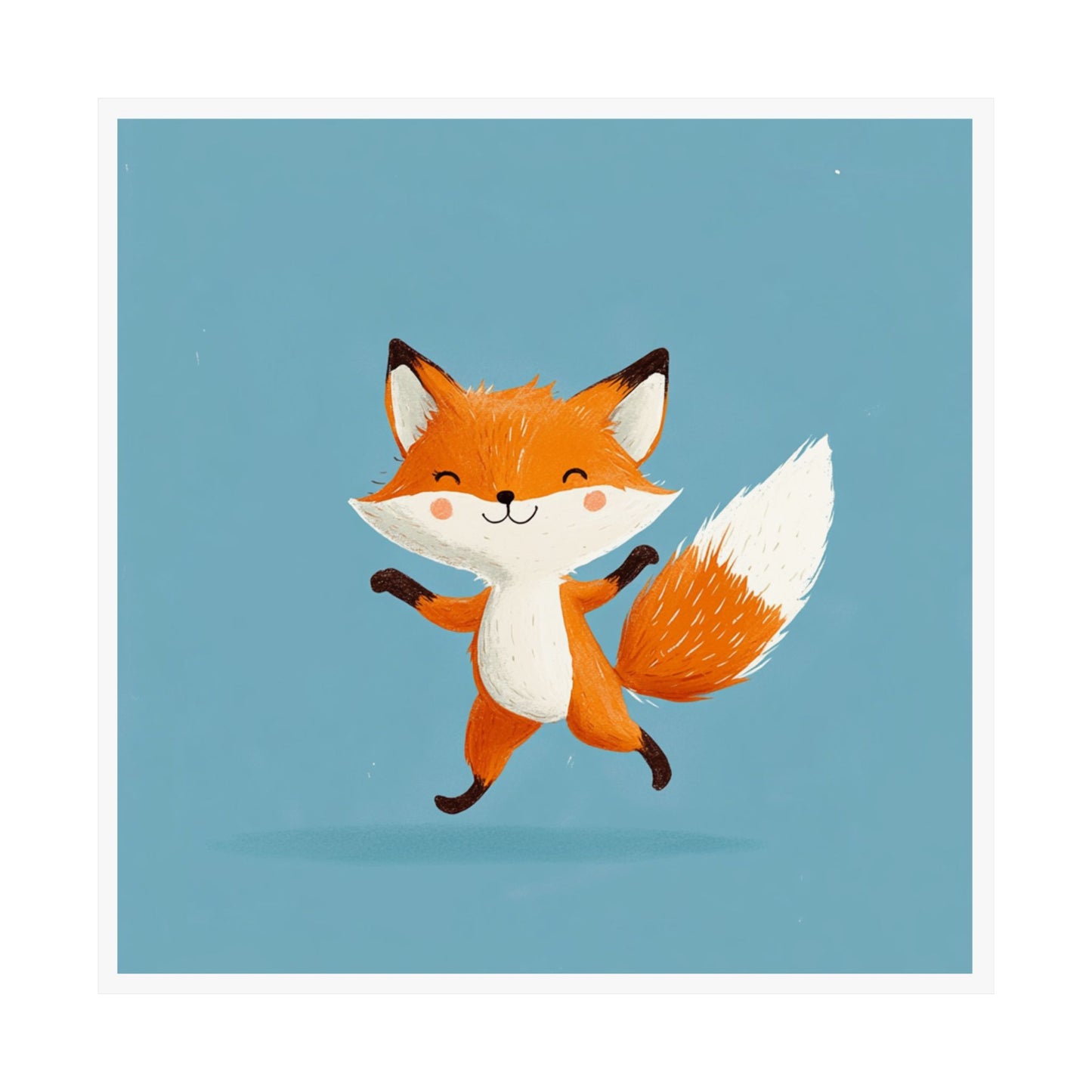 Playful Fox Matte Poster, Cute Animal Wall Art, Nursery Decor, Kids Room Print, Whimsical Fox Art, Gift for Children