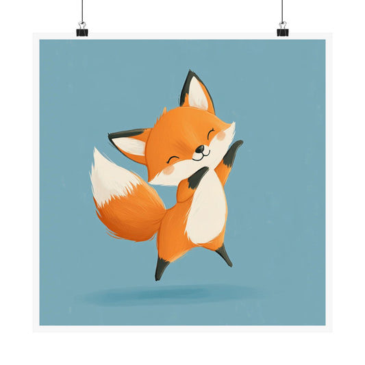 Whimsical Fox Vertical Poster Art, Cute Nursery Decor, Children's Room Wall Art, Animal Prints, Gift for Kids, Playful Home Decor