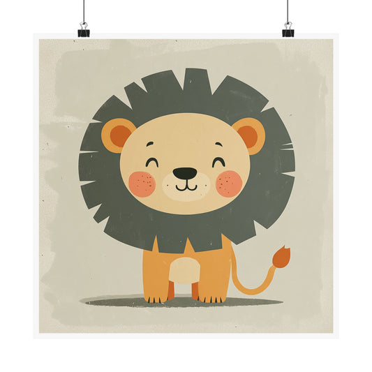 Cute Lion Matte Vertical Poster | Nursery Decor, Kids Room Art, Playroom Wall Art, Baby Shower Gift, Animal Prints