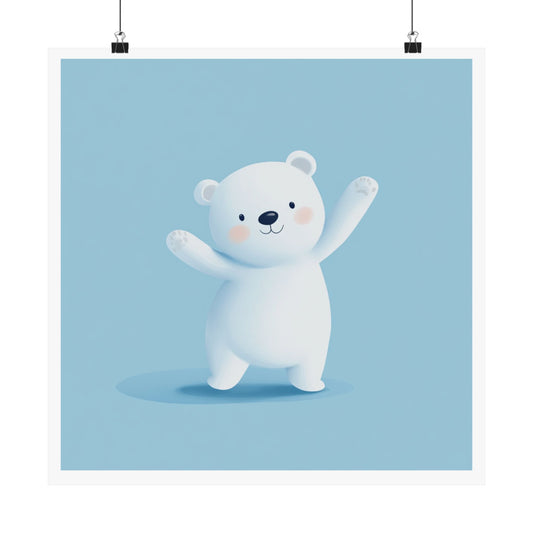 Adorable Bear Matte Vertical Posters, Cute Wall Art, Nursery Décor, Kids Room Decoration, Gift for Baby Shower