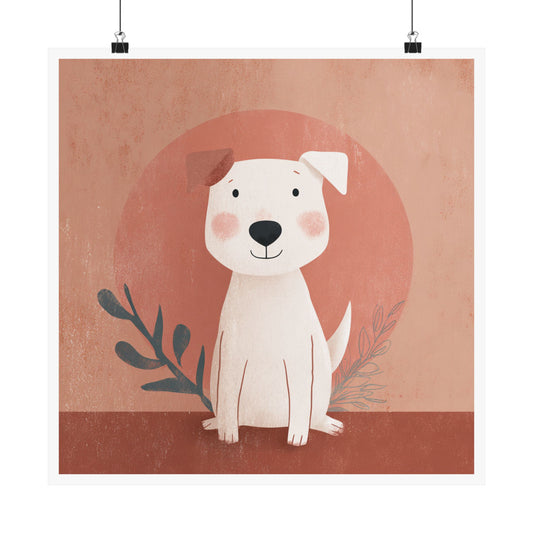 Cute Dog Wall Art Poster, Pet Lover Decor, Kids Room Decor, Dog Lover Gift, Matte Vertical Prints