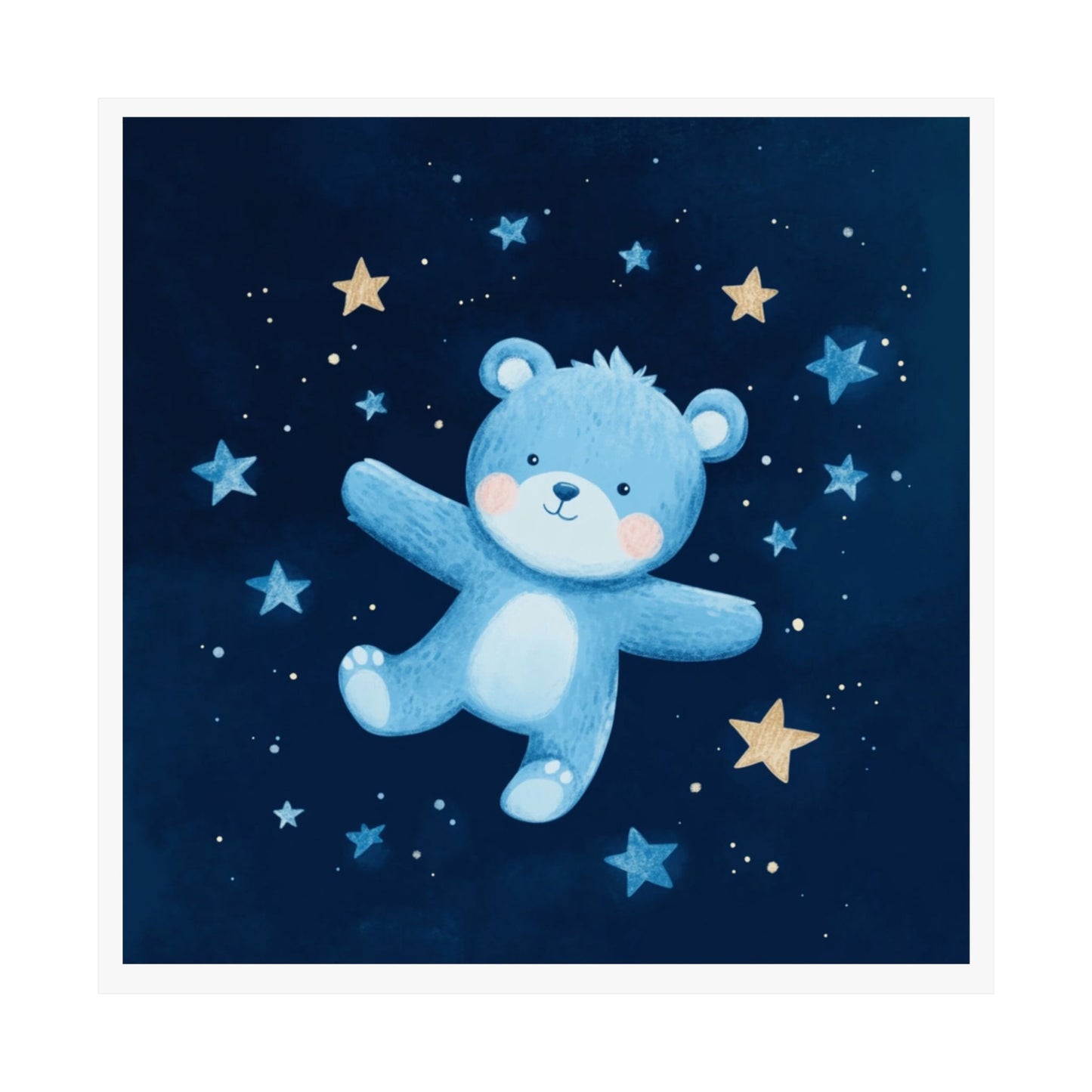 Cute Bear Nursery Art Print, Kids Room Decor, Baby Shower Gift, Wall Art, Children’s Room Decor, Starry Night Design