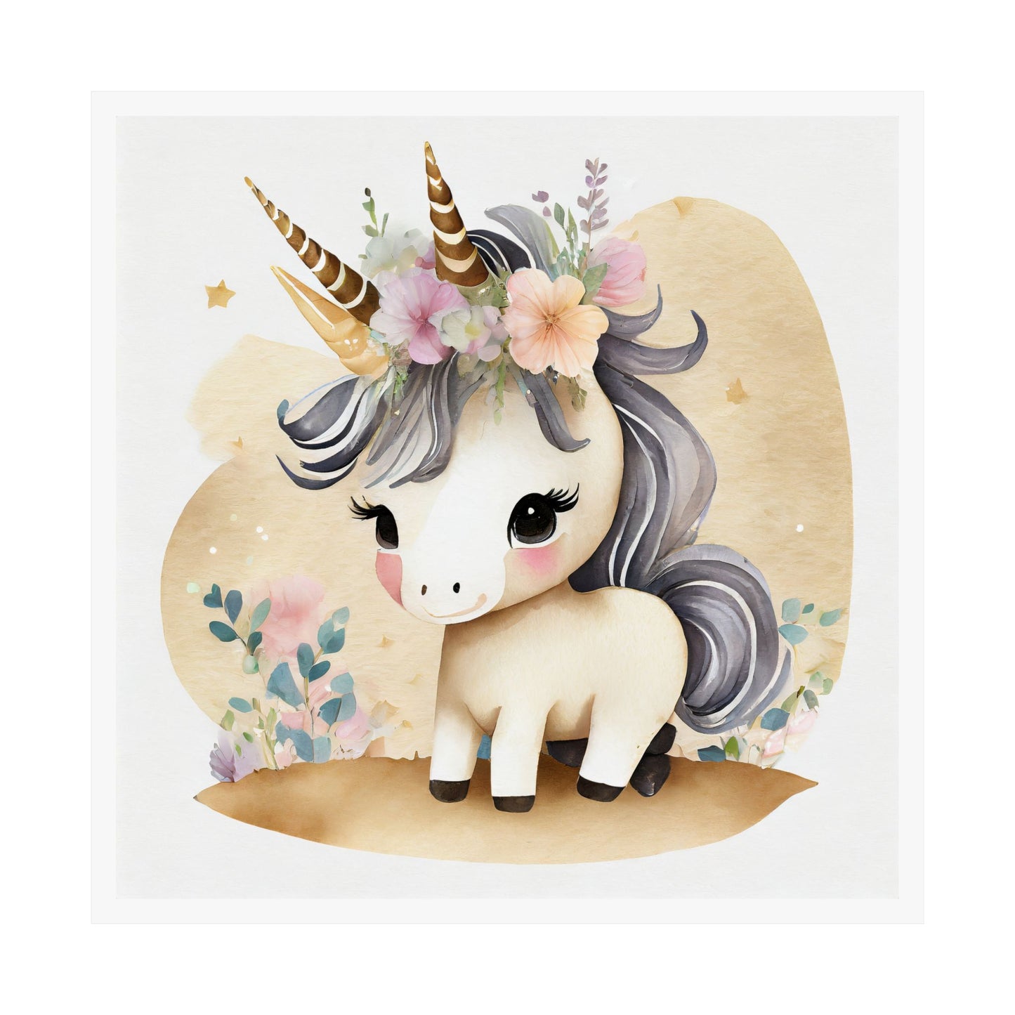 Whimsical Unicorn Matte Poster Print, Cute Nursery Decor, Kids Room Wall Art, Magical Gift for Birthdays, Baby Showers, Children's Room