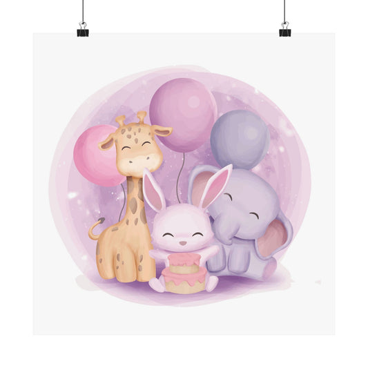 Cute Animal Nursery Posters, Whimsical Wall Art for Kids’ Rooms, Baby Shower Gift, Children's Decor, Fun Birthday Present