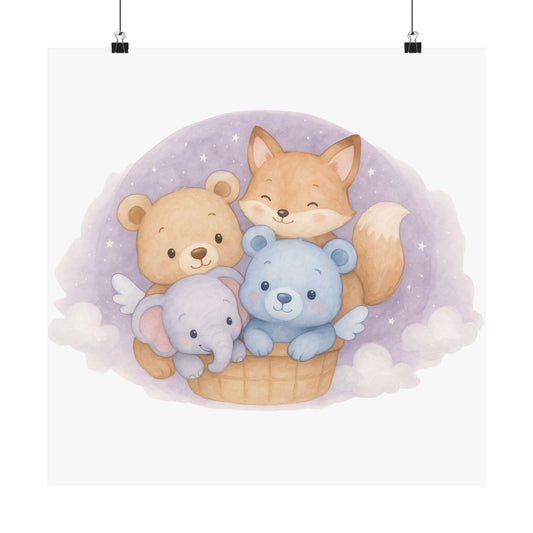 Whimsical Animal Nursery Posters, Cute Art Prints for Baby Rooms, Children's Wall Decor, Gift for New Parents, Playroom Decoration