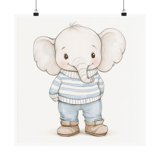 Adorable Elephant Nursery Poster, Kids Room Decor, Baby Shower Gift, Cute Wall Art, Playroom Decoration