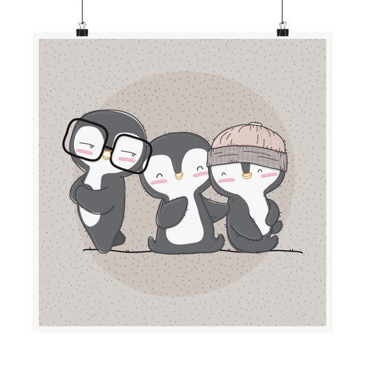 Cute Penguin Vertical Poster Set | Adorable Art for Kids' Rooms, Playrooms, Gifts for Baby Shower, Nursery Decor